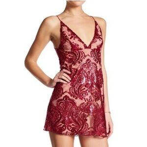 Elegant Red Sequin Dress